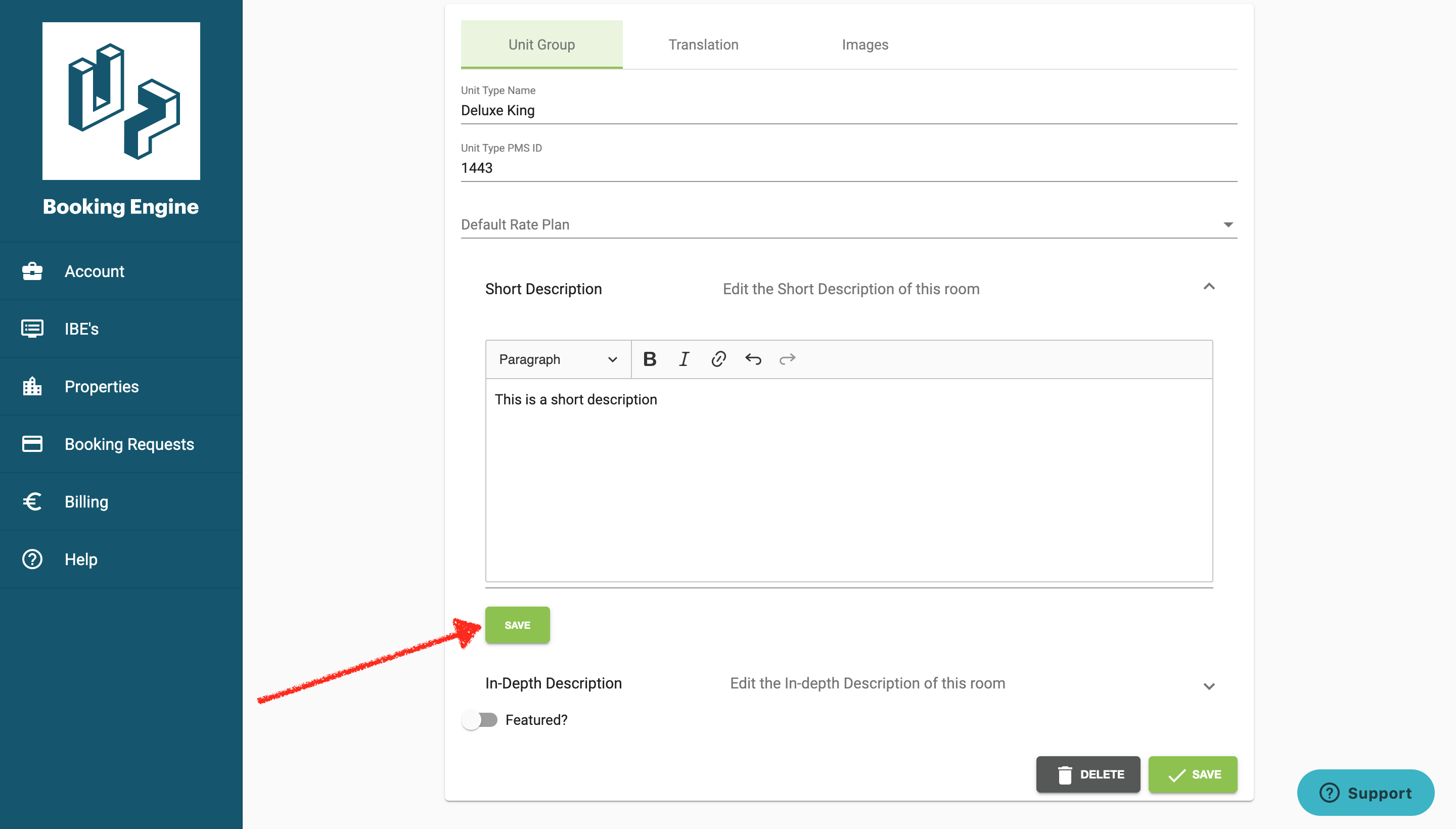 How do I update room descriptions and rate names? myIBE Help